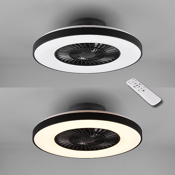 Reality Leuchten LED Deckenleuchte Halmstad Deckenventilator, günstig online kaufen