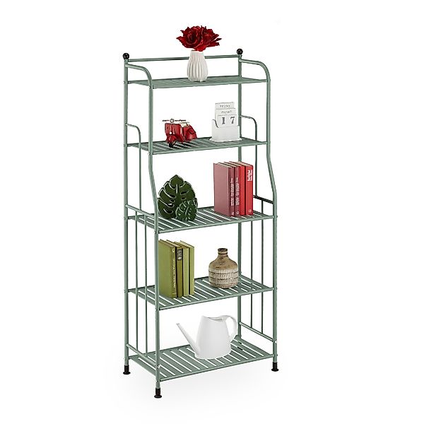 relaxdays Standregal mit 5 Ablage, Grün günstig online kaufen