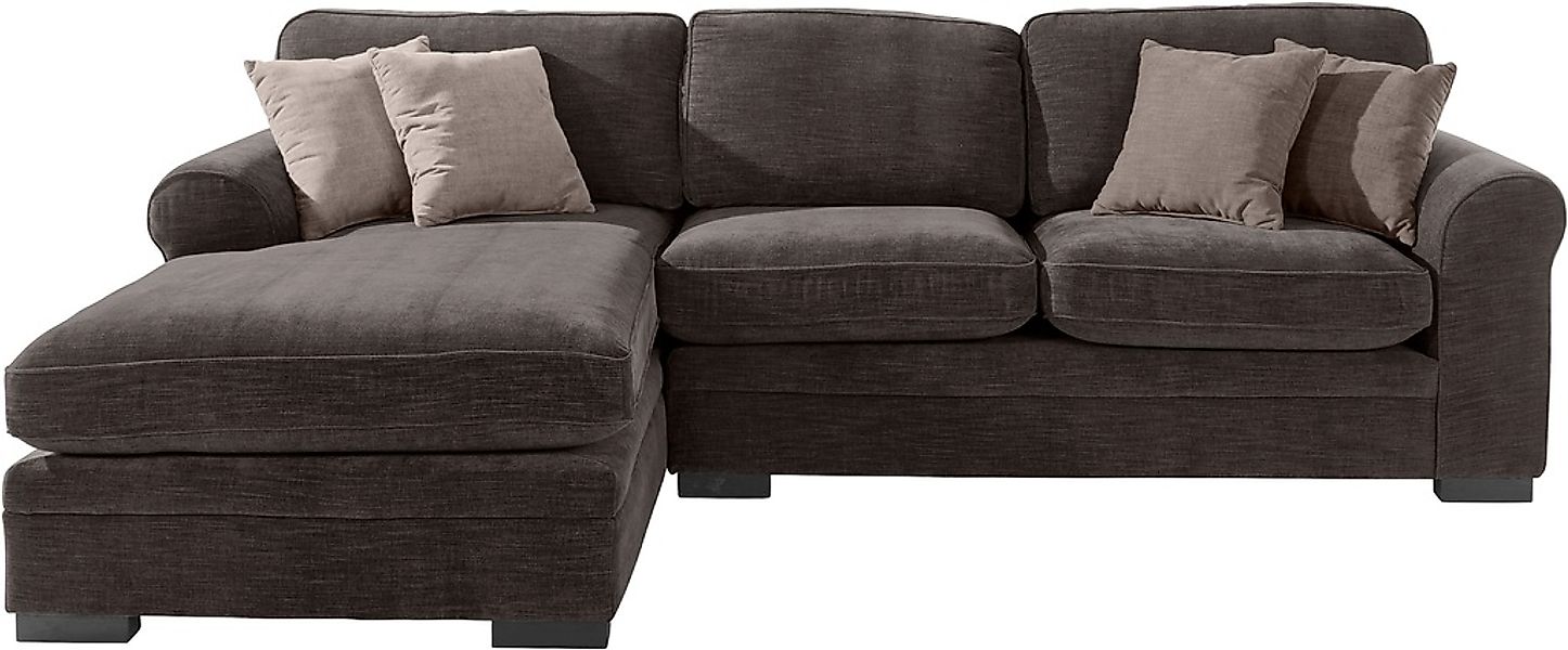 Home affaire Ecksofa »Broughton L-Form«, weicher Sitzkomfort, incl. 4 Zierk günstig online kaufen