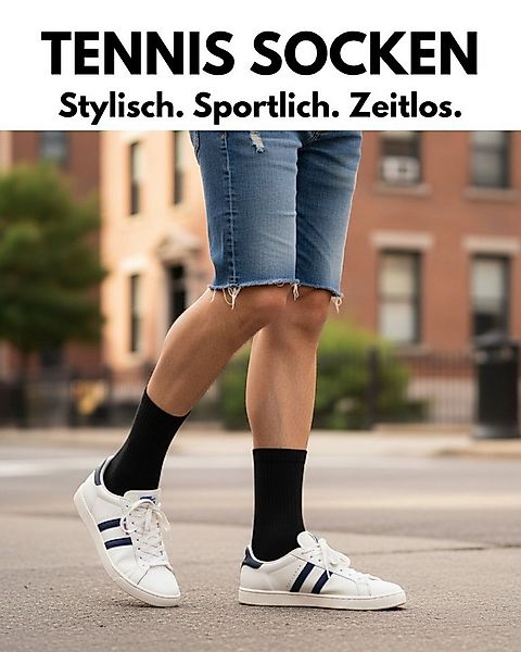 sockenkauf24 Tennissocken Herren Sportsocken Premium Retro Crew Socken mit günstig online kaufen