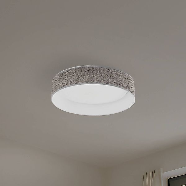 LED-Deckenlampe Plafond, Bouclé grau, Ø 45 cm, 3-step-dim günstig online kaufen