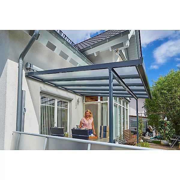 Gutta Terrassenüberdachung Bausatz Anthrazit 306 cm x 306 cm günstig online kaufen