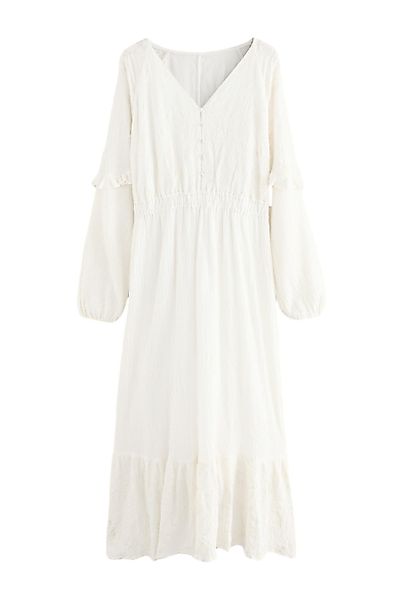 Next Midikleid Langärmeliges Kleid aus Baumwolle günstig online kaufen