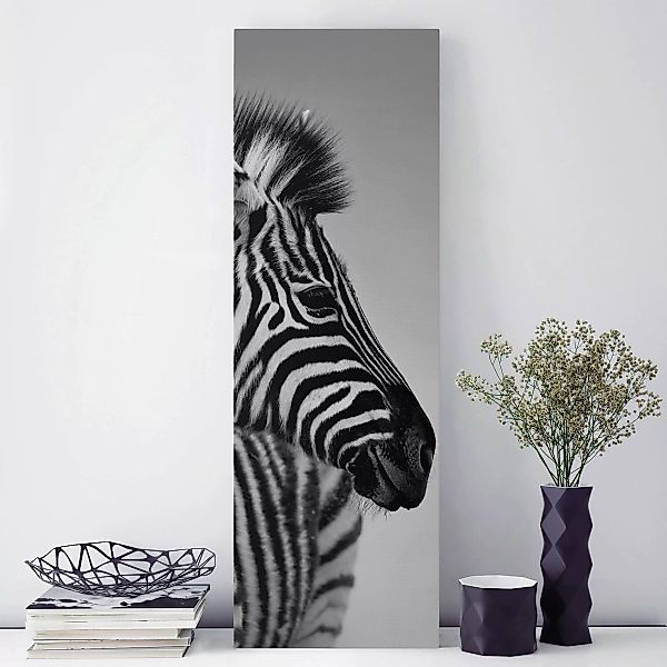 Leinwandbild Tiere - Hochformat Zebra Baby Portrait II günstig online kaufen