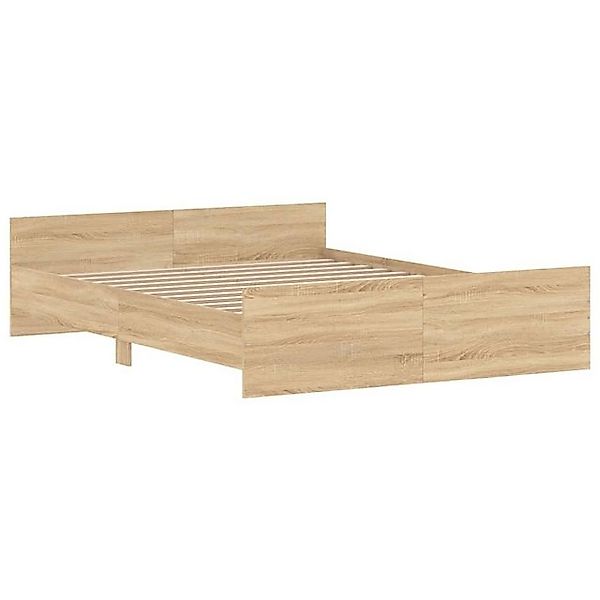 vidaXL Bettgestell Bettrahmen mit Kopf- und Fußteil Sonoma Eiche 140x200 cm günstig online kaufen