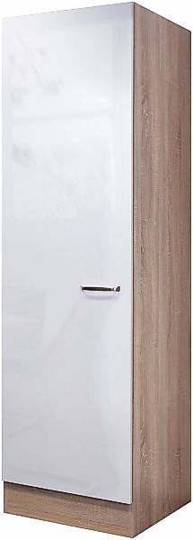 Flex-Well Exclusiv Geschirrschrank Valero 50 cm Hochglanz Weiß-Sonoma Eiche günstig online kaufen