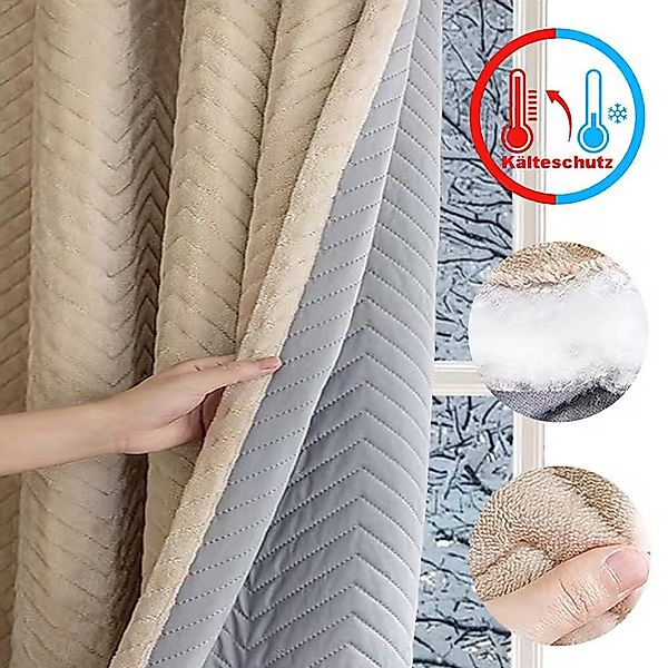 Sunicol Vorhang Plüsch Hochleistungs Blickdichte Winetr günstig online kaufen