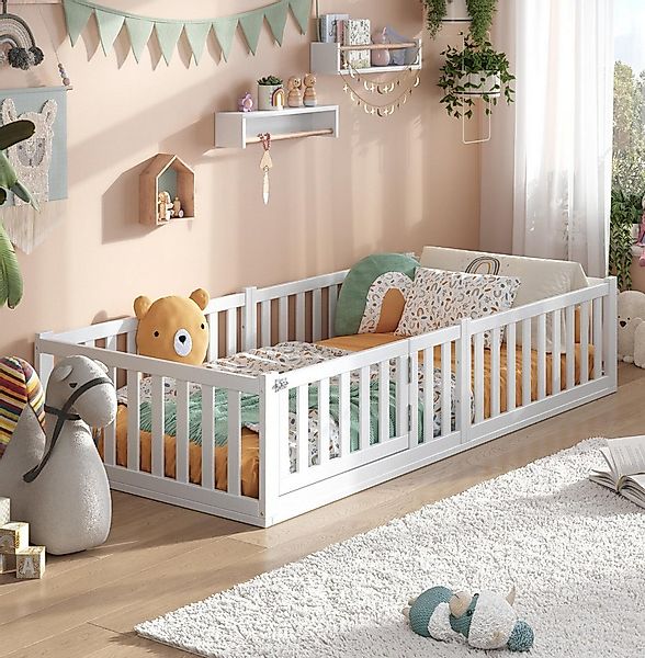 Alavya Home® Kinderbett Bodenbett "TITAN" mit Tür- aus Buche – FSC® 100% ze günstig online kaufen