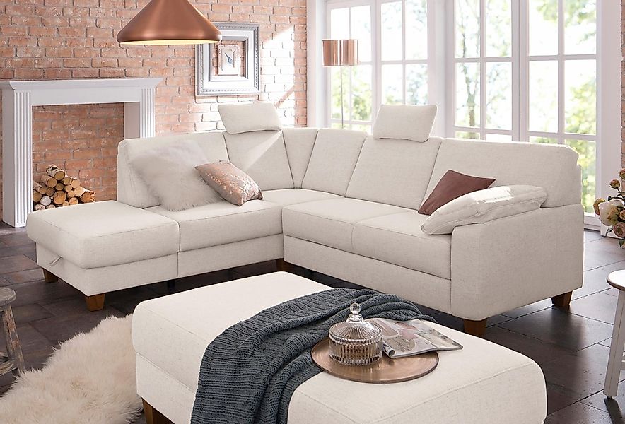 Home affaire Ecksofa »Belfort L-Form«, mit Federkern, wahlweise mit Bettfun günstig online kaufen