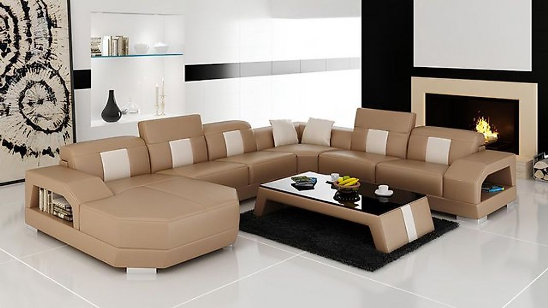 Xlmoebel Ecksofa Sofa aus Leder mit USB-Anschlüssen für modernes Wohnzimmer günstig online kaufen