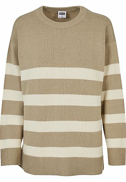 URBAN CLASSICS Fleecepullover "Urban Classics Damen Ladies Striped Knit Cre günstig online kaufen