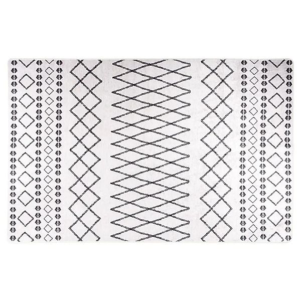 Teppich Waschbar 80x150 Cm Schwarz Und Weiß Rutschfest günstig online kaufen