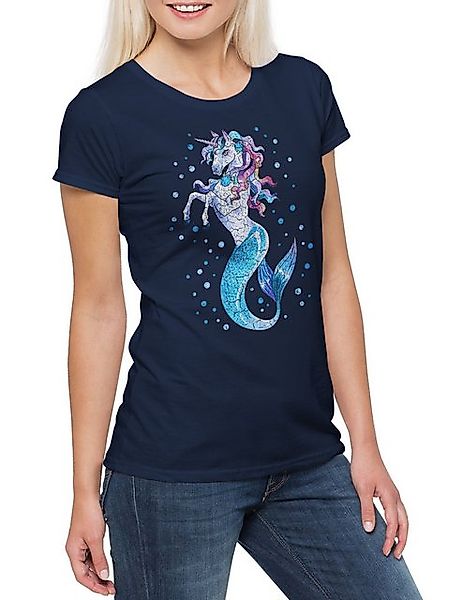 Urban Backwoods Print-Shirt Unimaid I Damen T-Shirt Einhorn Unicorn Meerjun günstig online kaufen