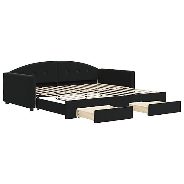 vidaXL Ausziehbett, Tagesbett Ausziehbar mit Schubladen Schwarz 100x200 cm günstig online kaufen