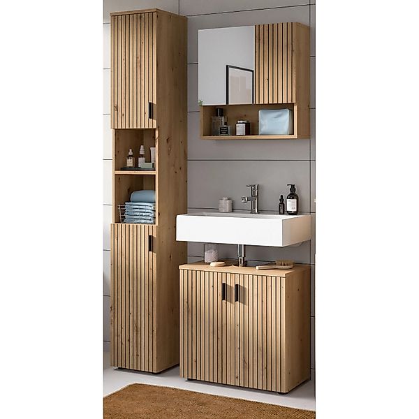 Inn.Furn Badmöbel-Set 3-teilig in Eiche 105 cm Livia günstig online kaufen