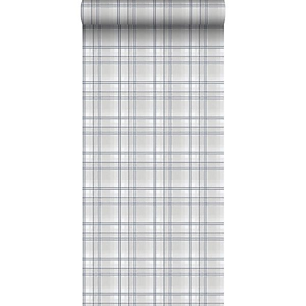Sanders & Sanders Tapete Karomuster Blau und Grau 53 cm x 10.05 m günstig online kaufen