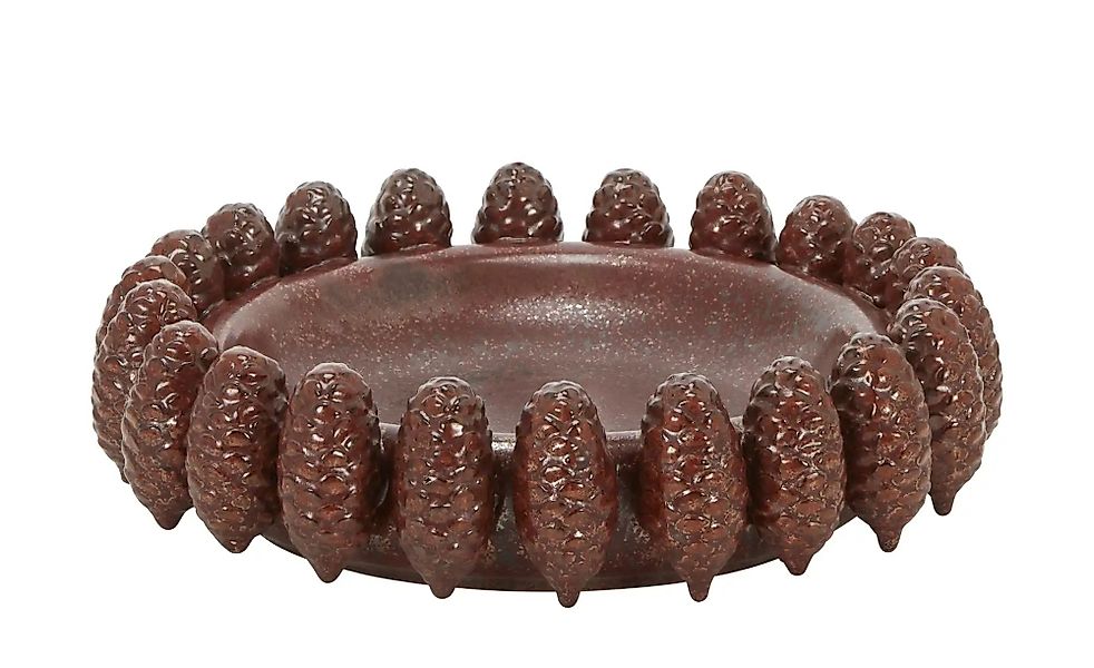 HOME STORY Deko Schale 3D Zapfen   ¦ braun ¦ Steingut ¦ Maße (cm): H: 9,5 günstig online kaufen