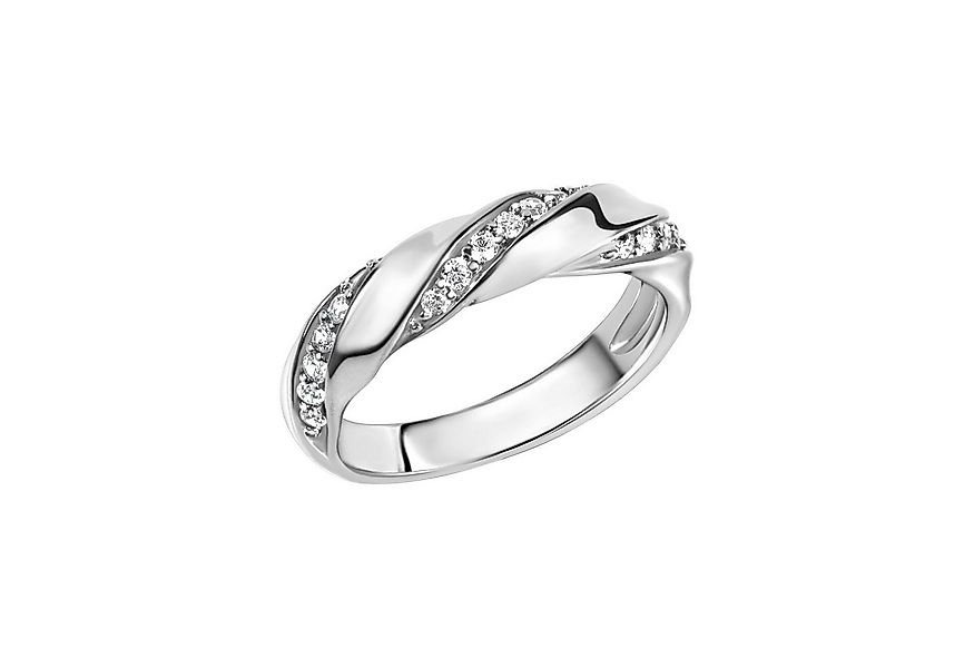 Zeeme Fingerring Silber 925 rhodiniert mit Zirkonia weiß günstig online kaufen
