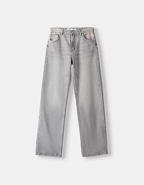 Bershka Straight Fit Jeans Bskteen 40 Grau günstig online kaufen
