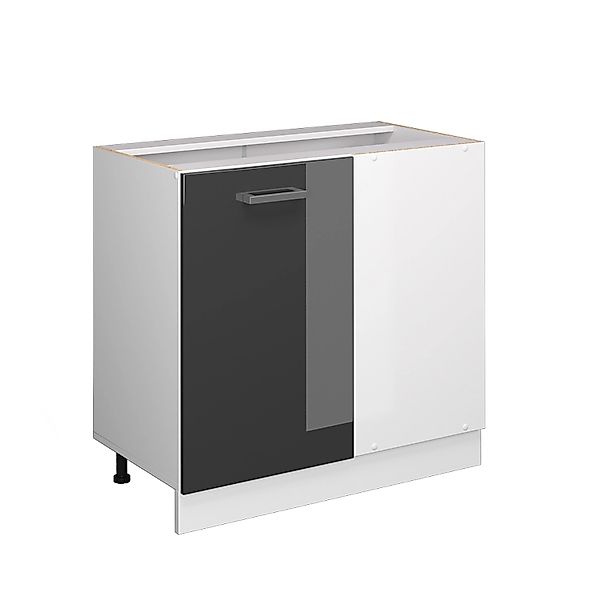 Vicco Eckunterschrank R-Line Anthrazit Hochglanz/Weiß 86 cm AP Eiche günstig online kaufen