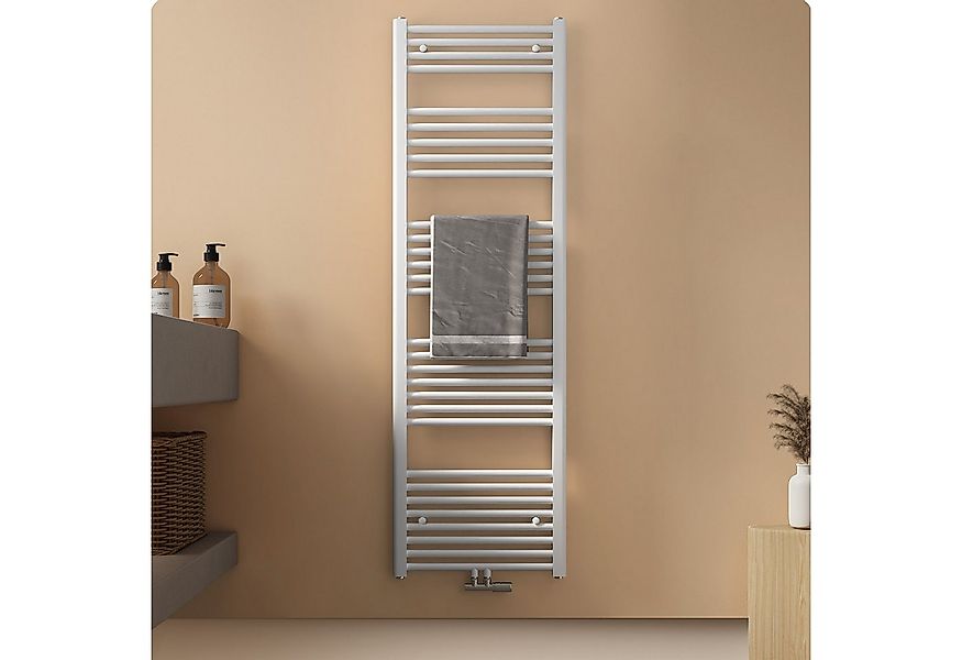 EMKE Badheizkörper Handtuchtrockner Handtuchwärmer Mittelanschluss, Weiß Ba günstig online kaufen