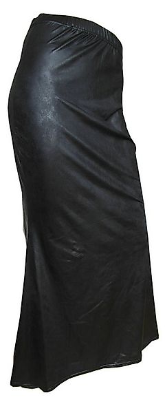 Einkaufszauber Lederimitatrock Langer Schwarzer Rock Lederoptik Schwarz - b günstig online kaufen