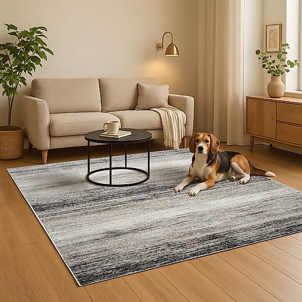 oKu-Tex Teppich Phoenix Wohnzimmerteppich, Kurzflor Beige günstig online kaufen
