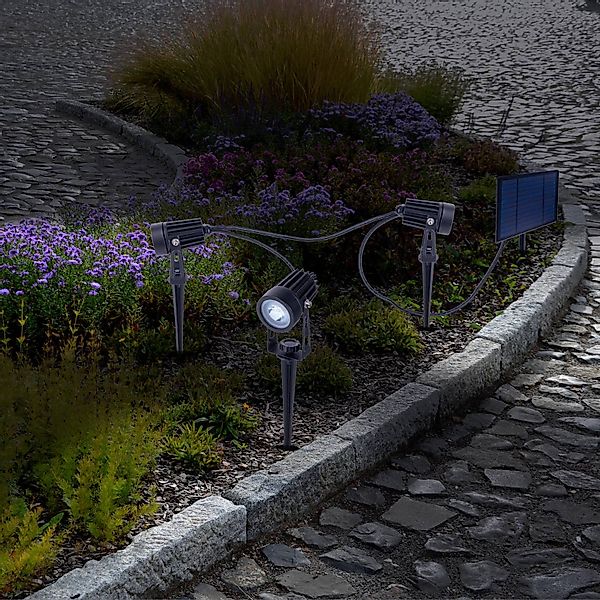 LED-Solar-Erdspießstrahler SPOTI, schwarz, 3er-Set, IP44 günstig online kaufen