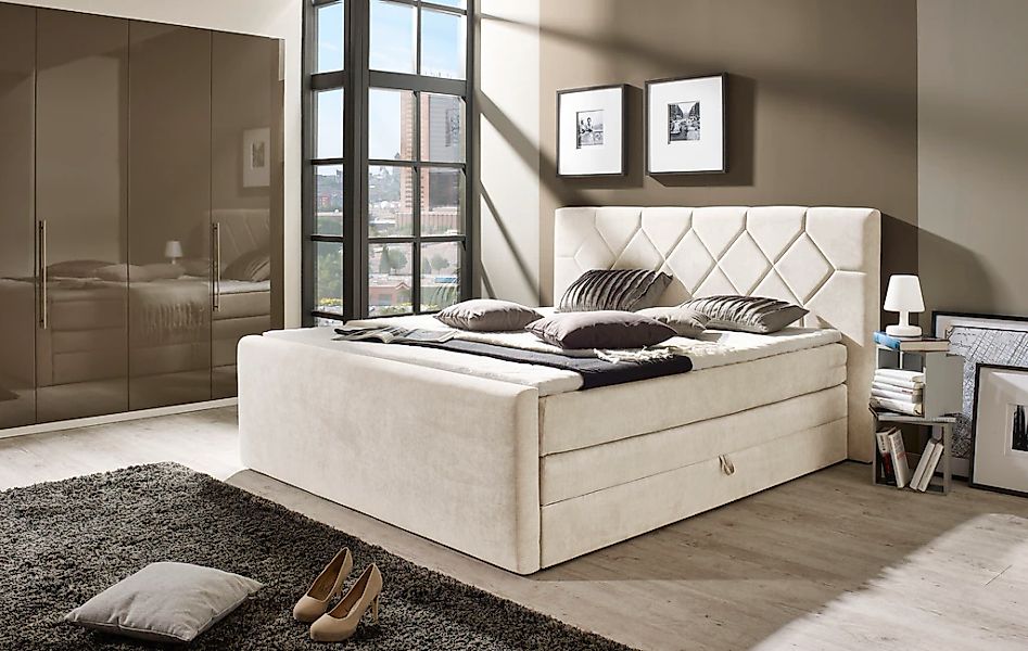 Home affaire Boxspringbett "Atlanta" inklusive Topper und Bettkasten günstig online kaufen