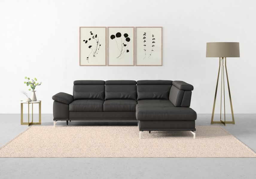 sit&more Ecksofa "Cabrio L-Form, B: 274 cm, mit Sitztiefen-, Arm- & Kopftei günstig online kaufen