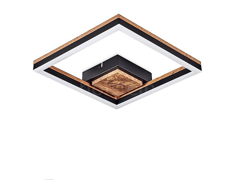 hofstein Deckenleuchte Deckenlampe aus Metall/MDF/Kunststoff in Schwarz/Hol günstig online kaufen