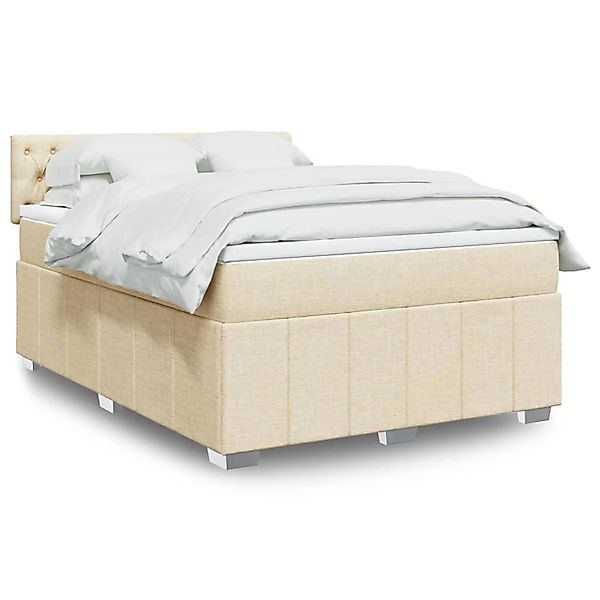vidaXL Boxspringbett mit Matratze Creme 160x200 cm Stoff 3289431 günstig online kaufen