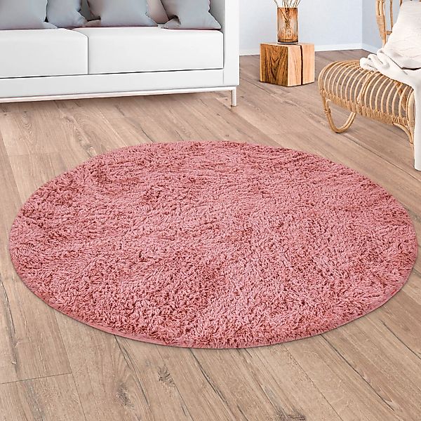 Paco Home Hochflor-Teppich "Silky 591" rund 37 mm Höhe Uni Farben, besonder günstig online kaufen