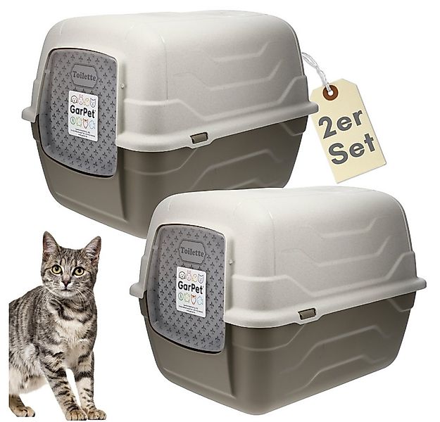 GarPet Katzentoilette 2er Set Katzenklo mit Deckel - Haube kippbar - XXL Ka günstig online kaufen