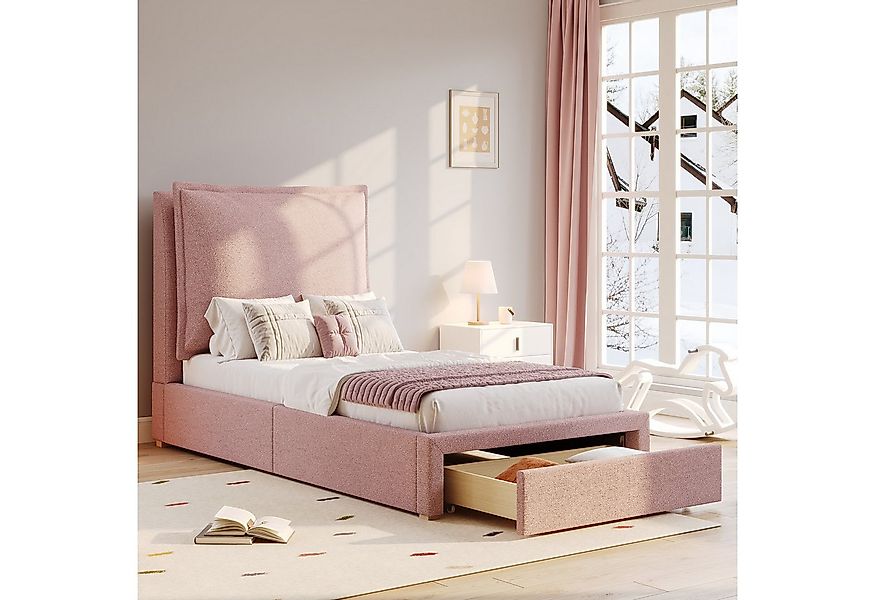 Flieks Polsterbett, Kinderbett 90x200cm mit Schublade & gepolstertem abnehm günstig online kaufen