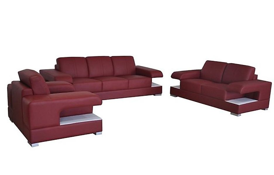 JVmoebel Sofa Ledersofa Wohnlandschaft Garnitur Design Sofagarnitur 3+2+1, günstig online kaufen