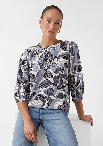 Comma Langarmbluse Luftige Bluse mit All-over-Print günstig online kaufen