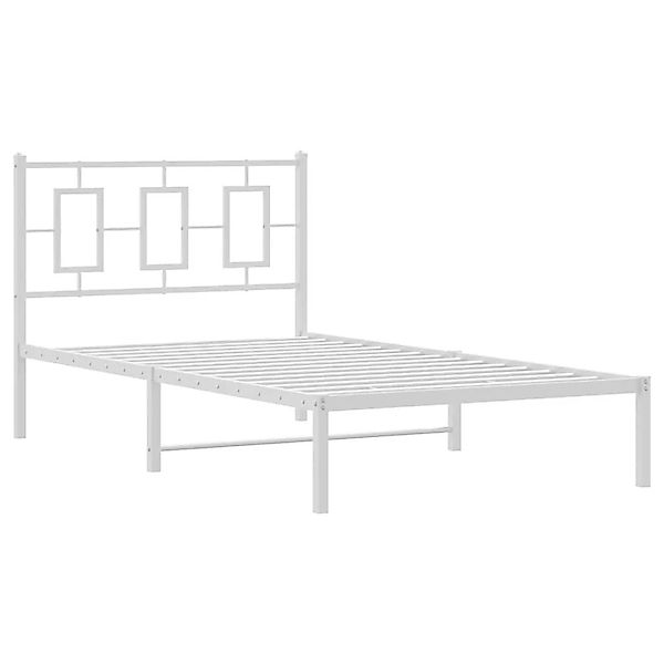 vidaXL Bettgestell mit Kopfteil Metall Weiß 100x190 cm 374284 günstig online kaufen