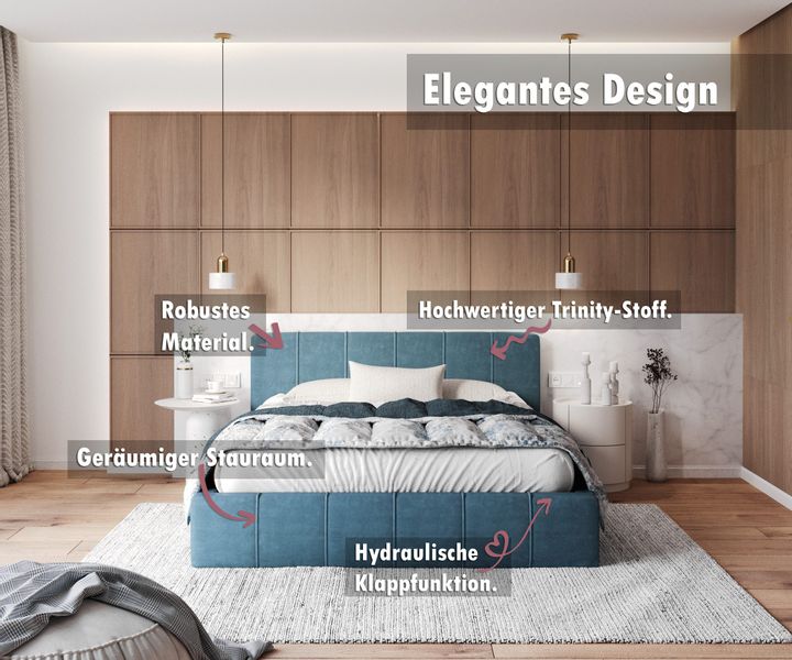 FDM Polsterbett Bettrahmen Bettgestell 90x200, 120x200, günstig online kaufen