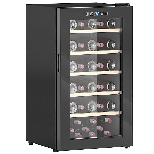 HOMCOM Weinkühlschrank Metall Hartglas Schwarz 53,8L x 45,1B x 79,8H cm günstig online kaufen