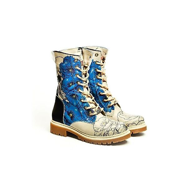 LaMarta Stiefel mit Zartblauen Blumen Schnürstiefel günstig online kaufen