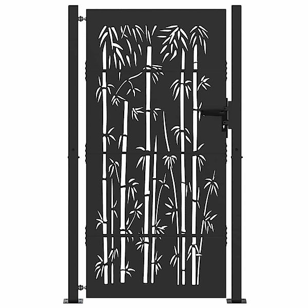 vidaXL Gartentor Schwarz 105 x 200 cm Pulverbeschichteter Stahl 42015898 günstig online kaufen