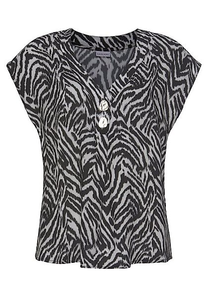 LASCANA Schlupfbluse mit Zebraprint und modischen Knöpfen, Kurzarmbluse, so günstig online kaufen