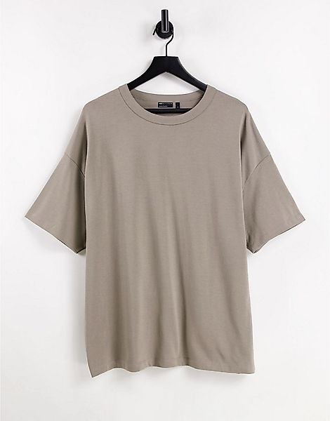 ASOS DESIGN – Schweres Oversize-T-Shirt in Beige-Neutral günstig online kaufen