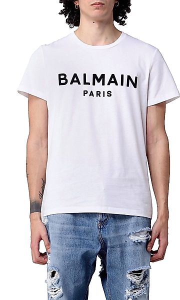 Balmain Paris T-Shirt Flocked Logo Straight günstig online kaufen