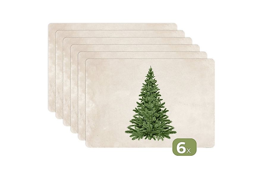 MuchoWow Platzset Weihnachtsbaum - Grün - Weihnachten - Feiertage, (6-St), günstig online kaufen