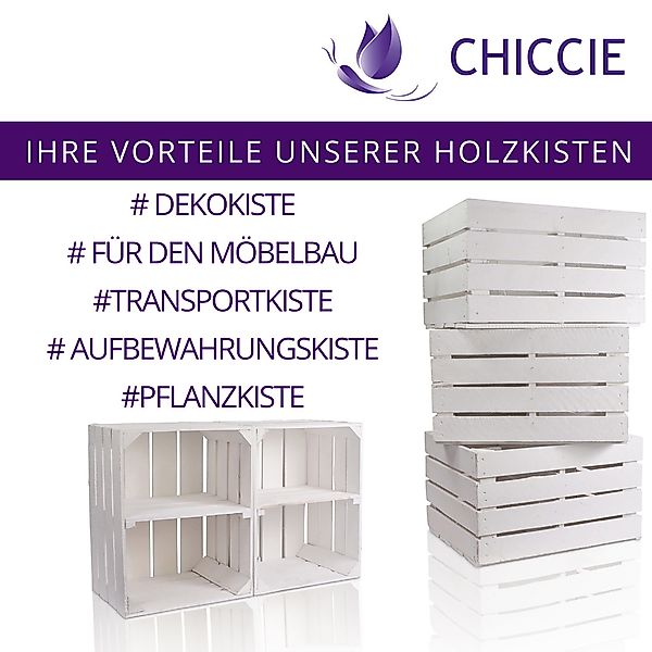 CHICCIE Holzkiste Kurzes Regal Weiß 50x40x30cm günstig online kaufen