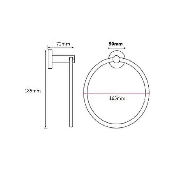 Aloni Handtuchhalter CR2113-BG, Aloni Handtuchring Ø 16 cm Gold gebürstet günstig online kaufen