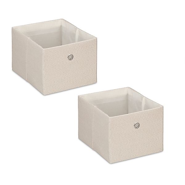 relaxdays Aufbewahrungsbox im 2er Set, Beige günstig online kaufen
