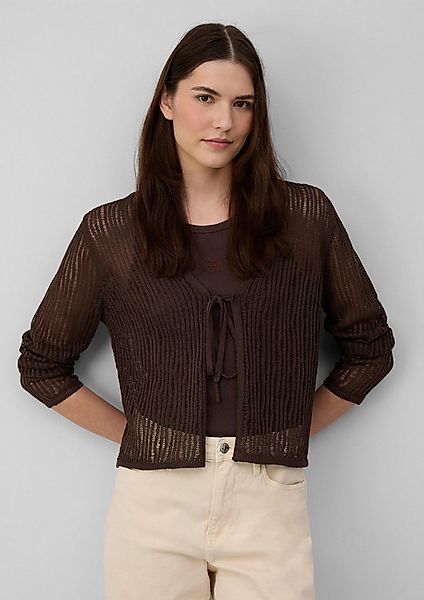 s.Oliver Cardigan Strickjacke Luftiger Cardigan aus Leinenmix mit Ajourmust günstig online kaufen